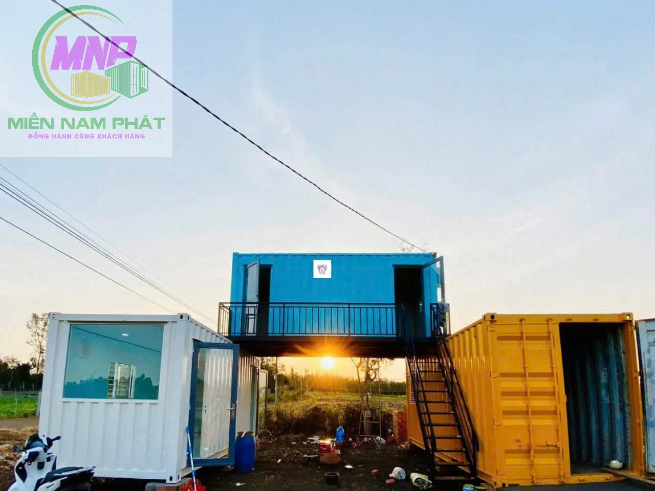 Toàn cảnh KCN Bình Dương Riverside ISC với container kho và văn phòng