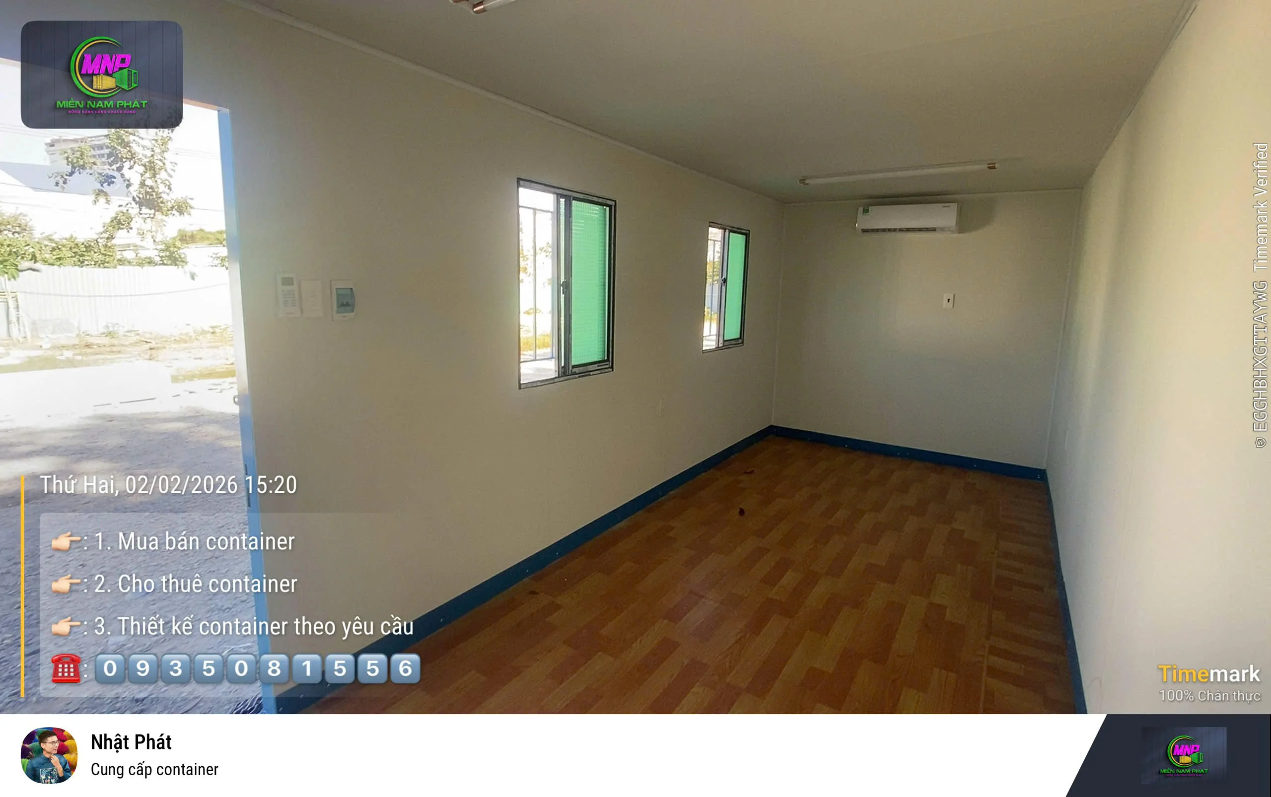 Không gian làm việc bên trong container văn phòng 20ft