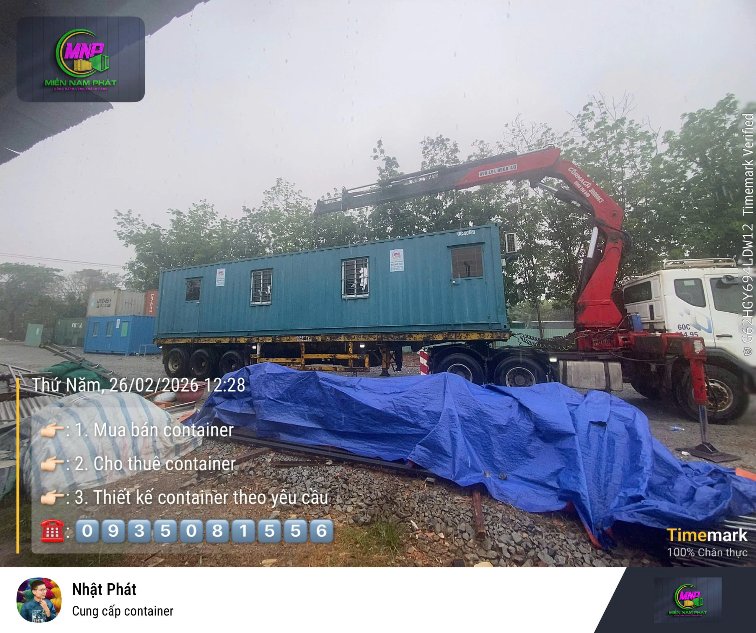 Quá trình vận chuyển và cẩu hạ container 40ft tại Bù Gia Mập